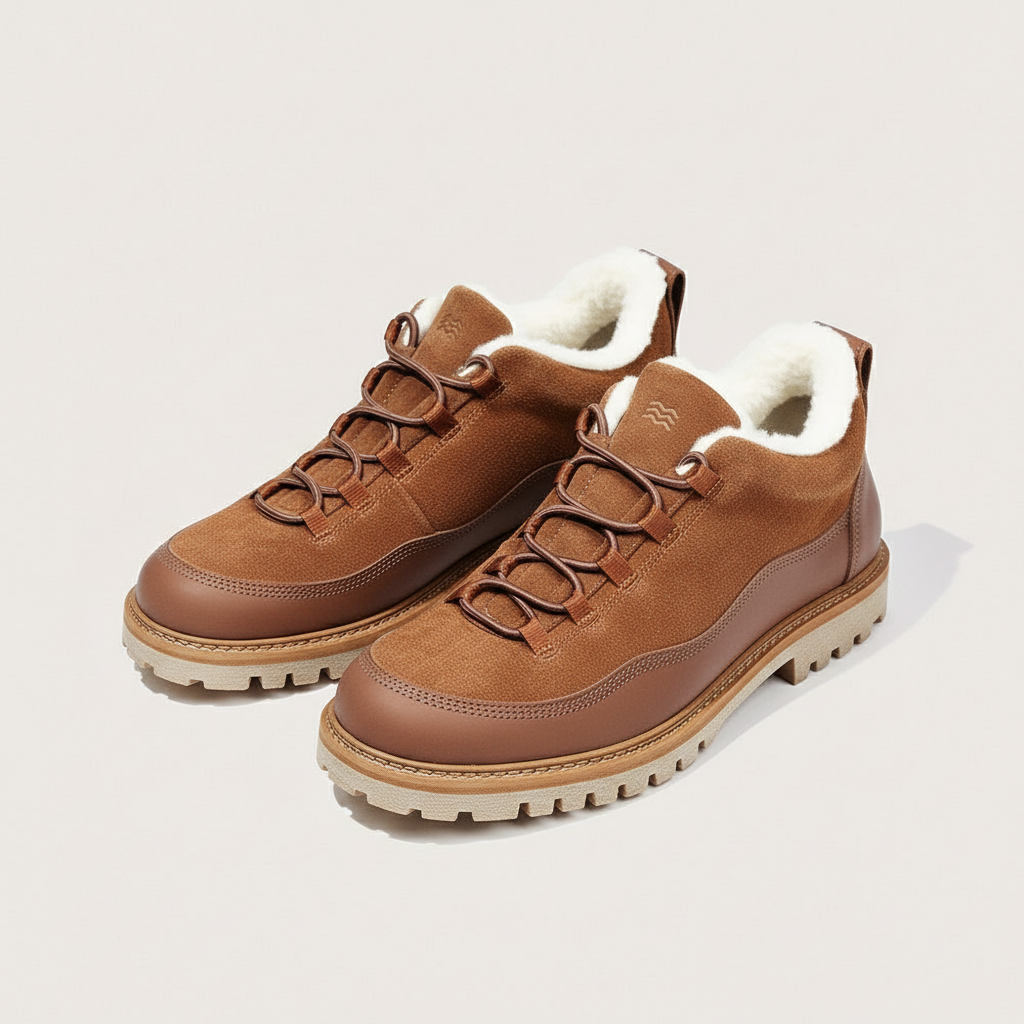 Camel boot pair view - exact lighting match