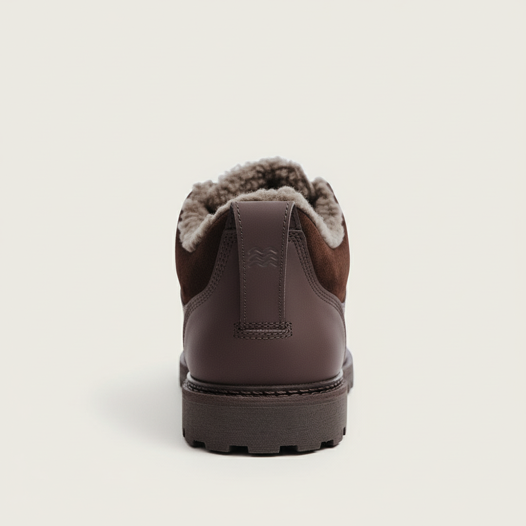 Brown boot back view packshot