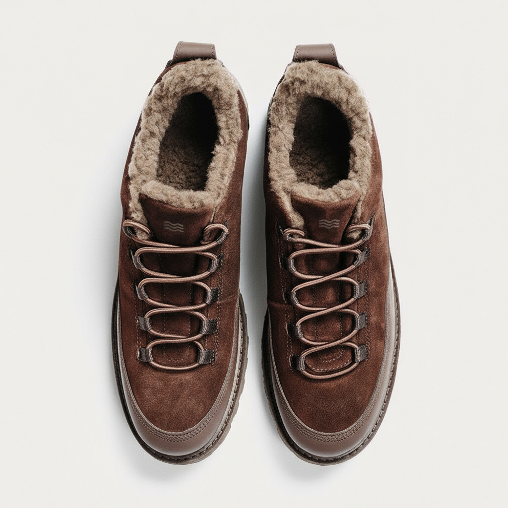 Brown boot top view packshot