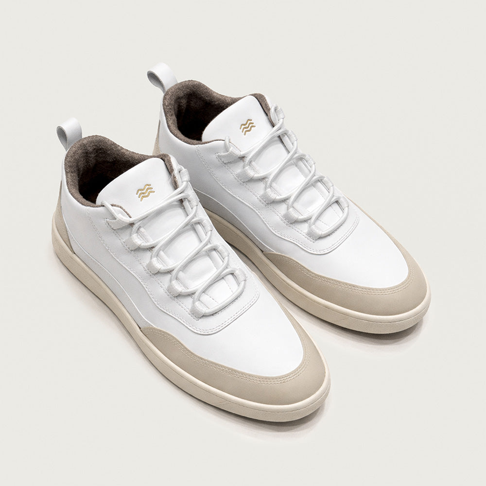 Norwegian Sneaker (White & Beige Wool)